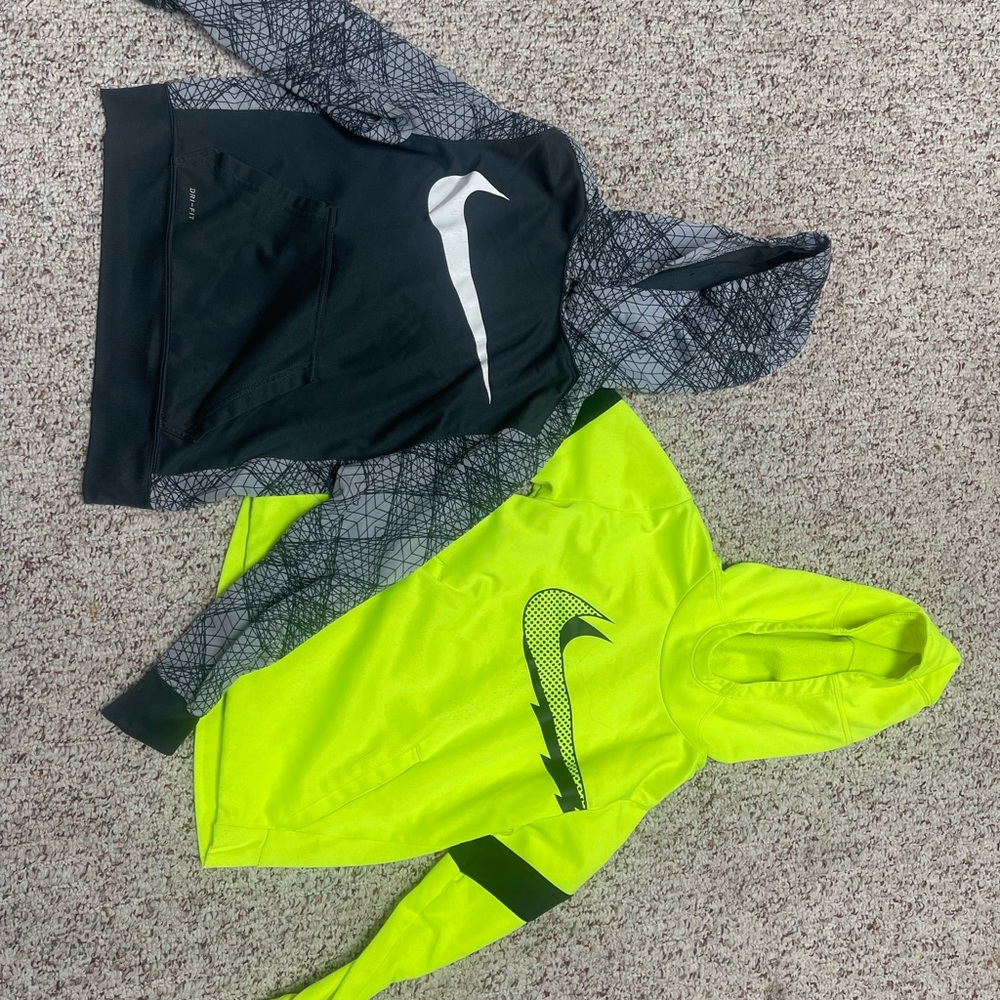 Two Nike hoodie, sweatshirts, size small boys